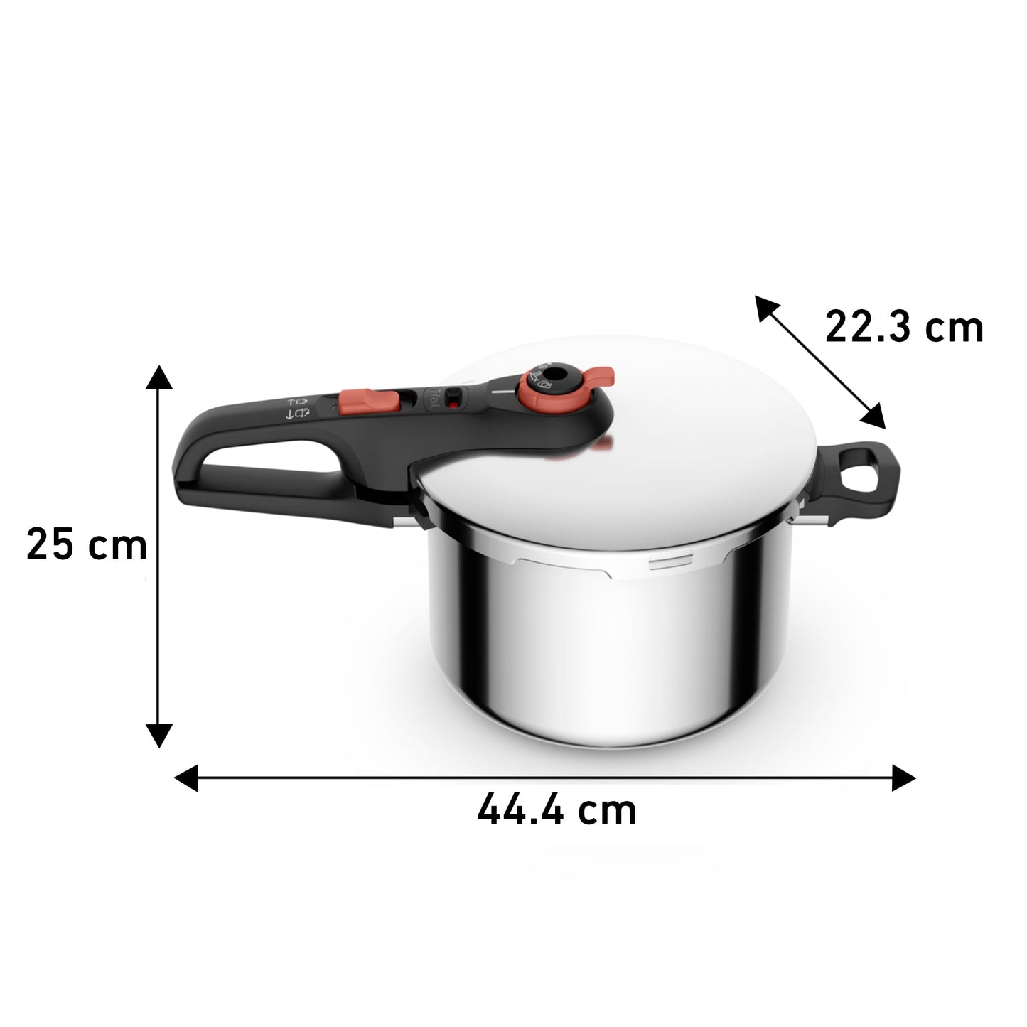 Olla de Presión T-fal Acero Inoxidable Secure Click 6L