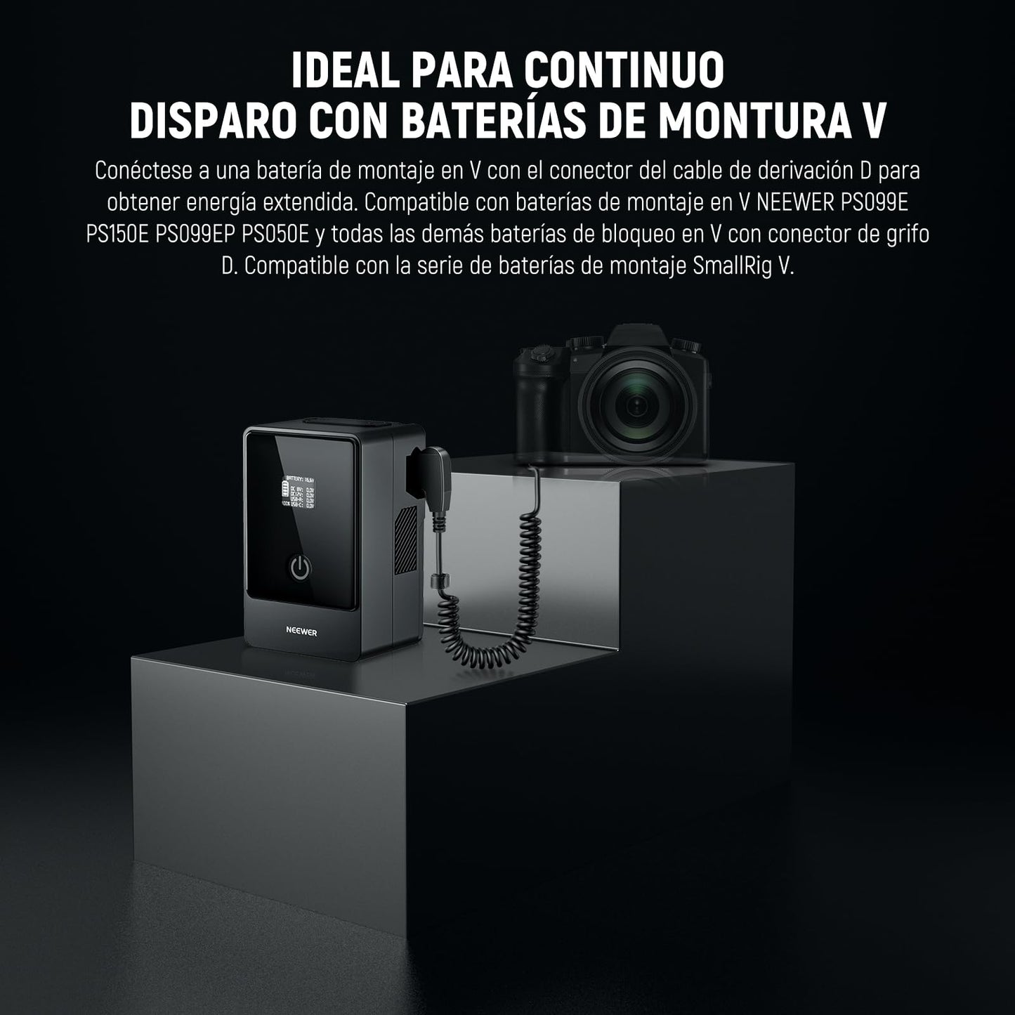 NEEWER D Tap a DMW-BLC12 Batería Ficticia para Batería Montaje en V, Compatible con Panasonic Lumix DMC-G7 G85 G5 FZ300 FZ2500 FZ1000 GH2 FZ200 G6 GX8 DC-Z1000 II G95 Sigma FP FP L V-LUX 5, VP-BLC12