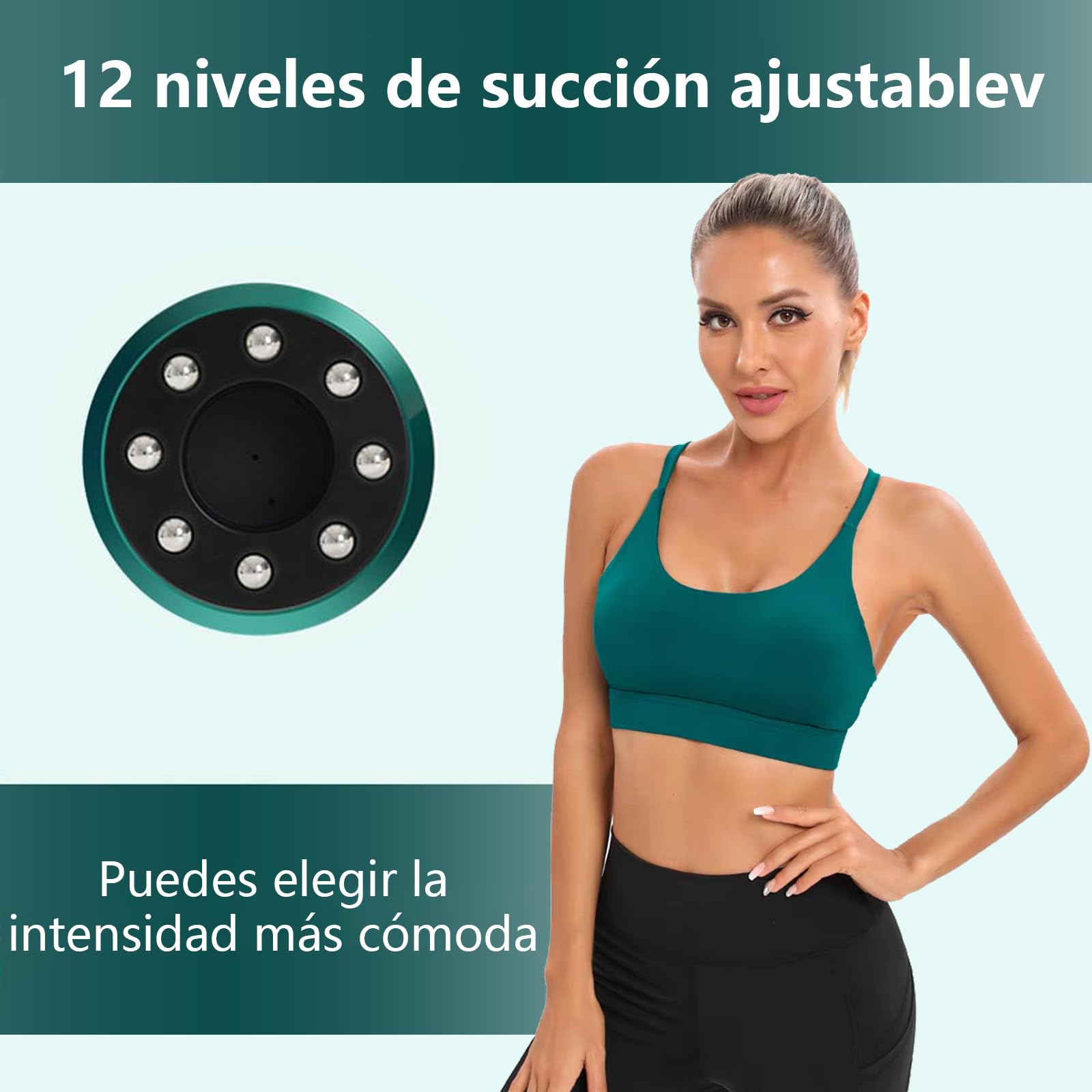 UOUOU Bluile Cellulite Massager,Masajeador anticelulitico, Dexvon Masajeador Anticelulitico, 12 niveles de succión ajustables con for Cintura, Brazos y Piernas y Brazos aliviar la fatiga y la piel