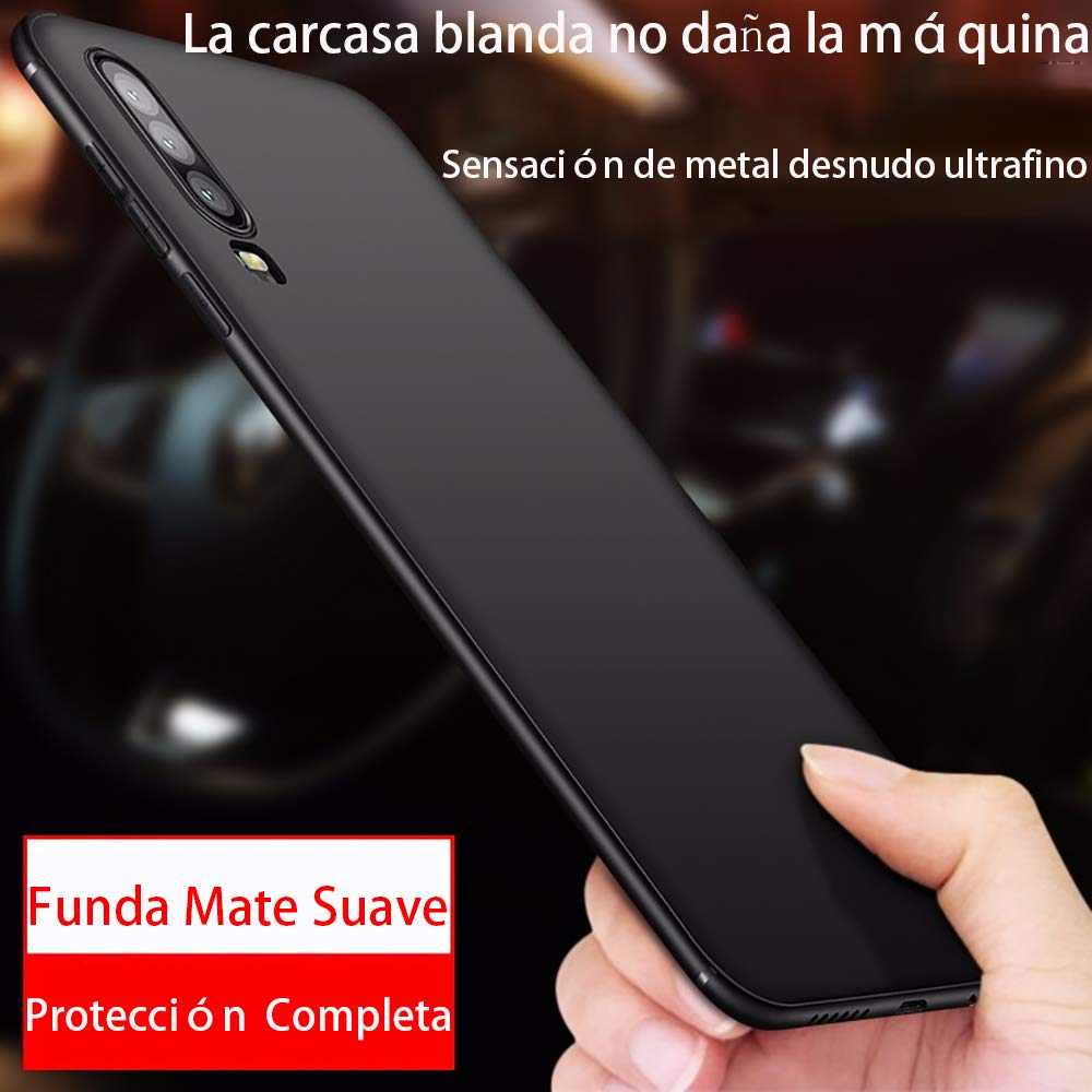 Funda Protectora de TPU Ultrafina QWYJ para Huawei P30 Negro Matte Minimalista