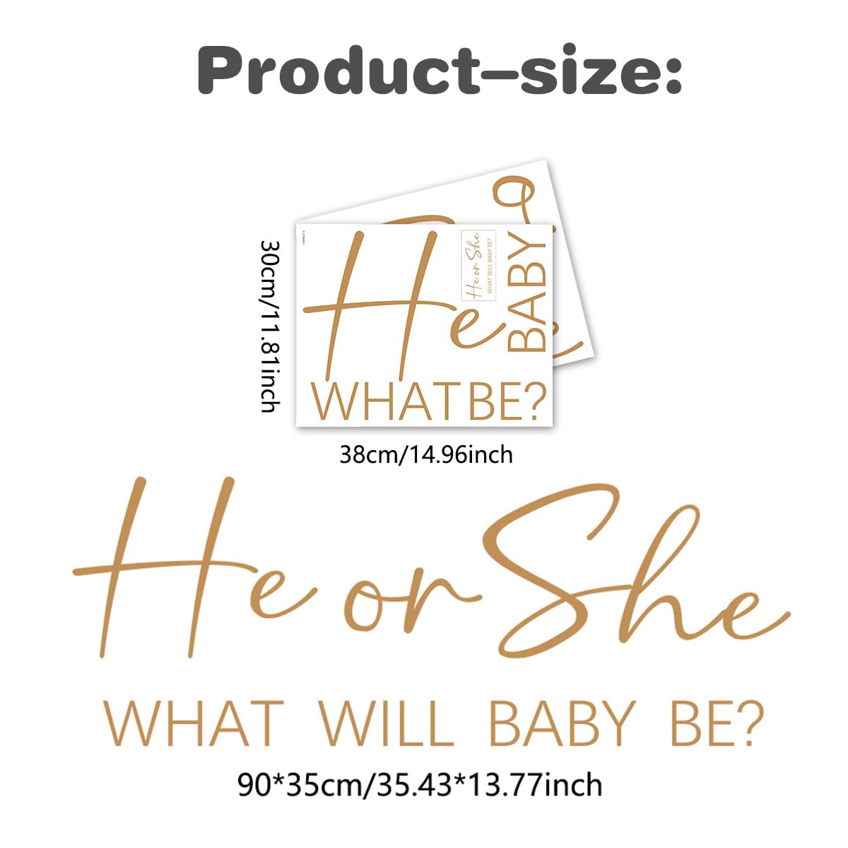 He or She Baby - Calcomanías de pared para revelar género – Calcomanías de vinilo para telón de fondo de fiesta