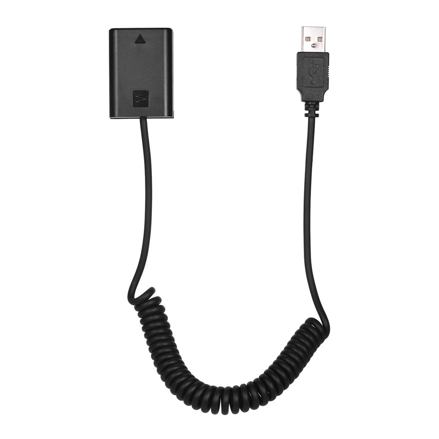 Andoer NP-FW50 - Adaptador acoplador de batería para chupete 5 V USB con cable de resorte flexible compatible con Sony A7 A7II A7R A7S A7RII A7SII A6000 A5000 A3000 NEX 5 NEX (sin enchufe)