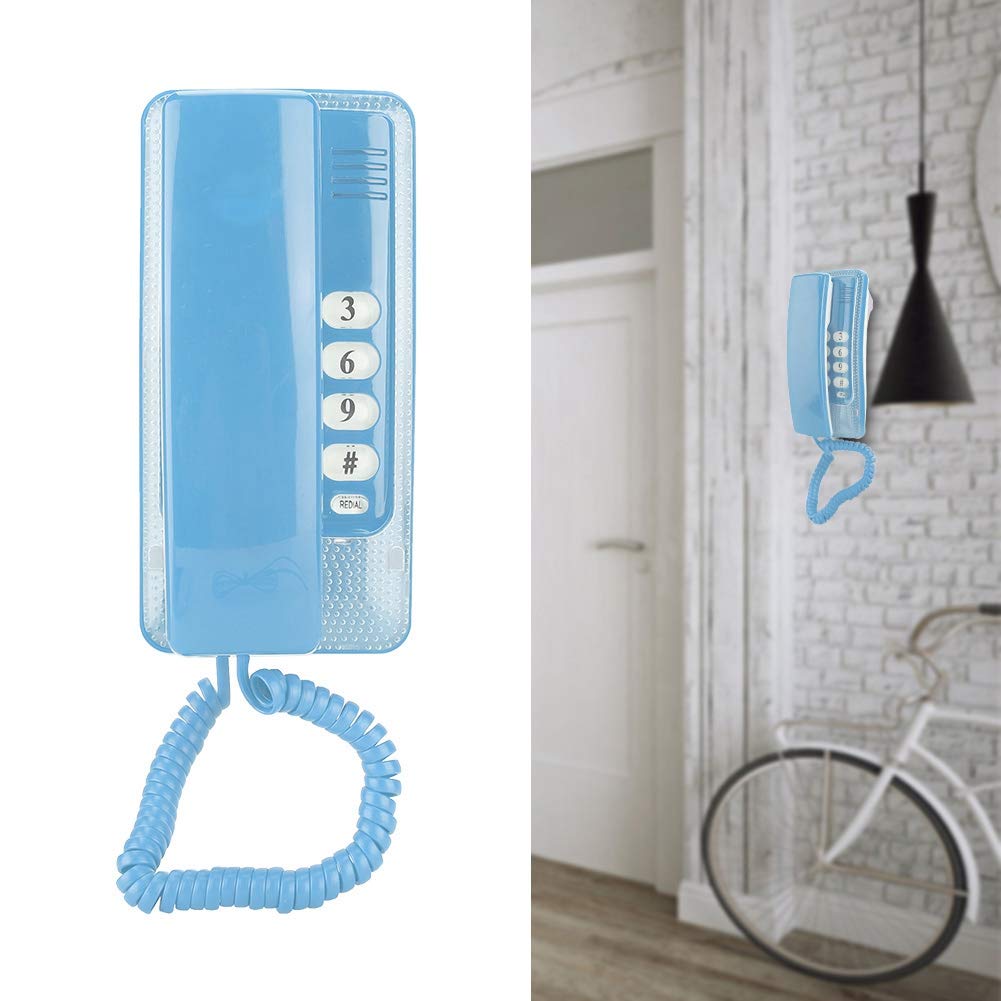 Teléfono Cableado,Teléfono Fijo con Función de Flash / Silenciamiento /Última Remarcación de Números,Teléfono de Escritorio para Casa,Oficina,Hotel(Azul)