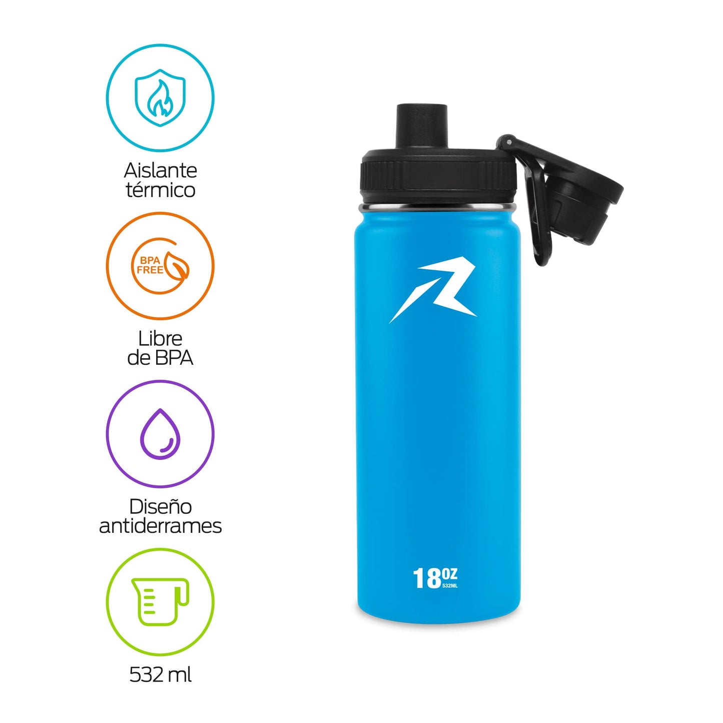 Termo de Acero Inoxidable Redlemon Plateado con Doble Aislamiento Térmico Ecológico y Resistente