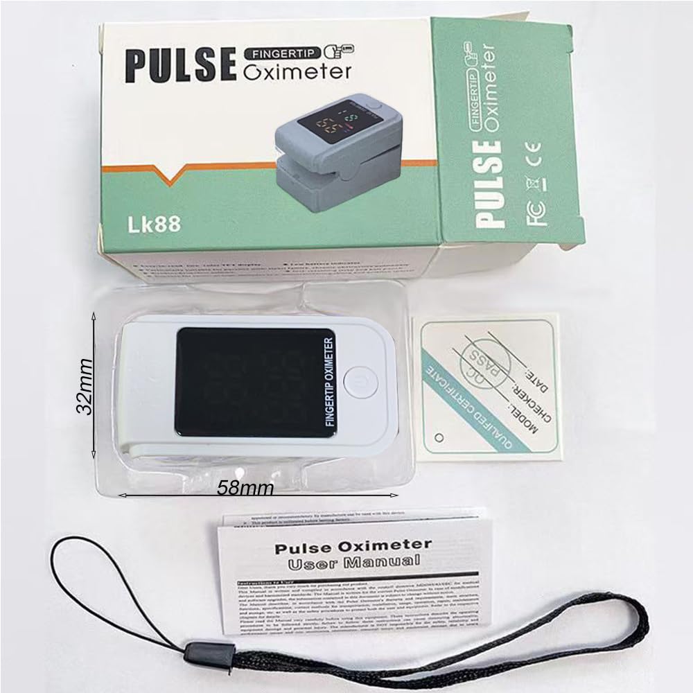 Oxímetro de Pulso PKDEF LED Digital para Monitoreo de Frecuencia Cardíaca y Saturación de Oxígeno en Adultos y Pediátricos