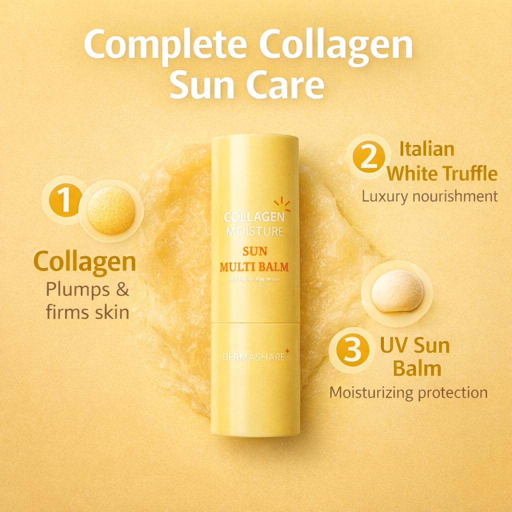 "Dermashare Bálsamo hidratante en barra Wrinkle Bounce Moisturizing Glowing Sun Balm (SPF50) de DERMASHARE, fabricado en Corea