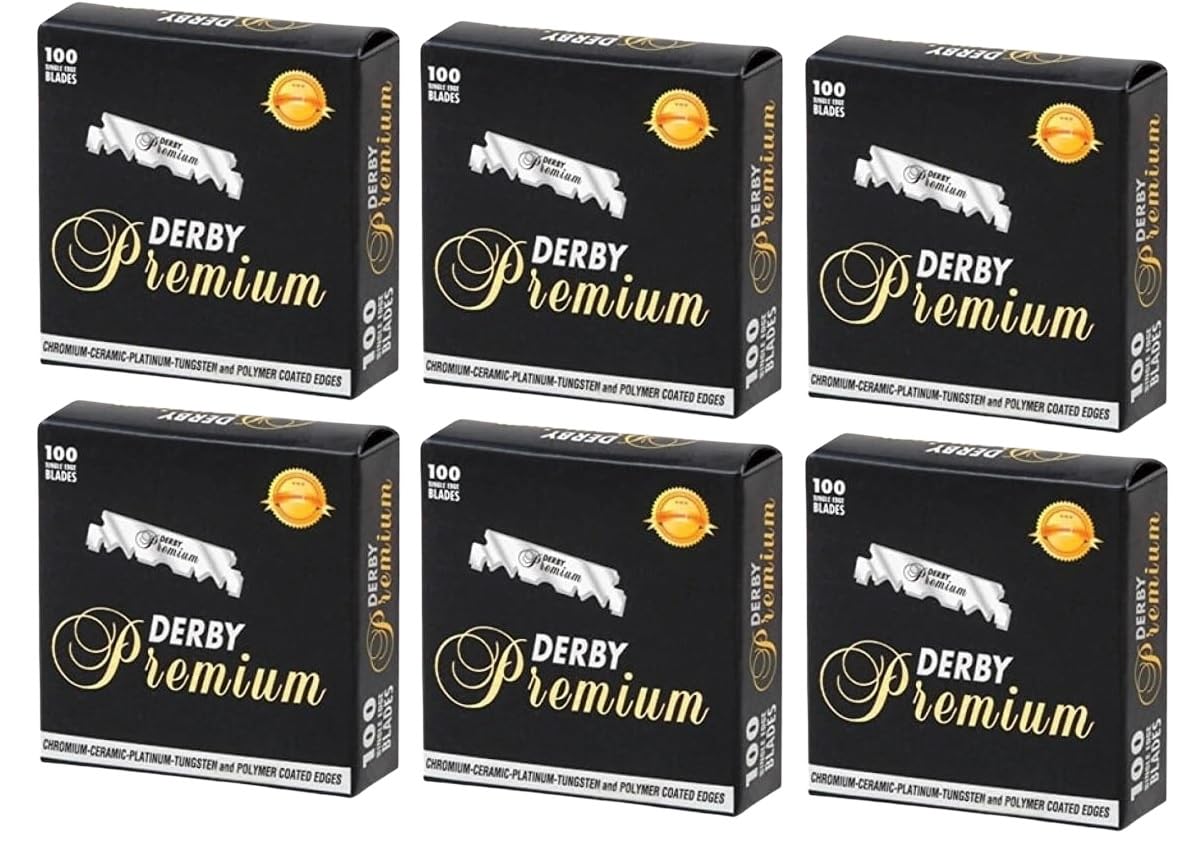 Derby 600 "Premium” Hojas De Afeitar De Un Solo Filo Para Maquinilla De Afeitar Recta
