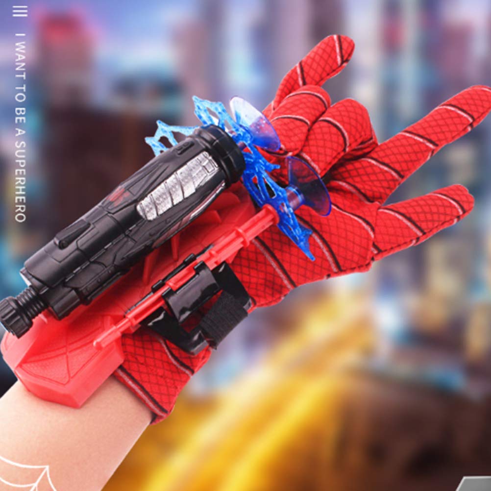keivon - Guantes de araña para hombre, disparador de telaraña, para niños, juguete de juguete de juguete de plástico para cosplay, héroe, lanzador de películas, divertido para decorar niños