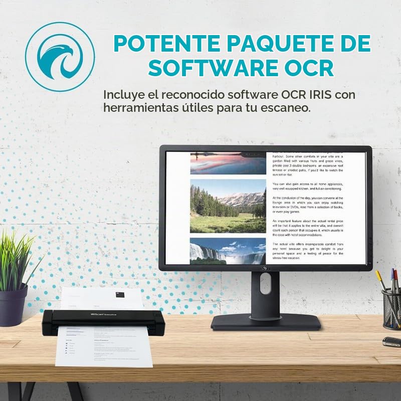 Escáner Portátil IRIScan Executive v4pro Platino Duplex para Documentos y Recibos con Editor de PDF para Computadoras