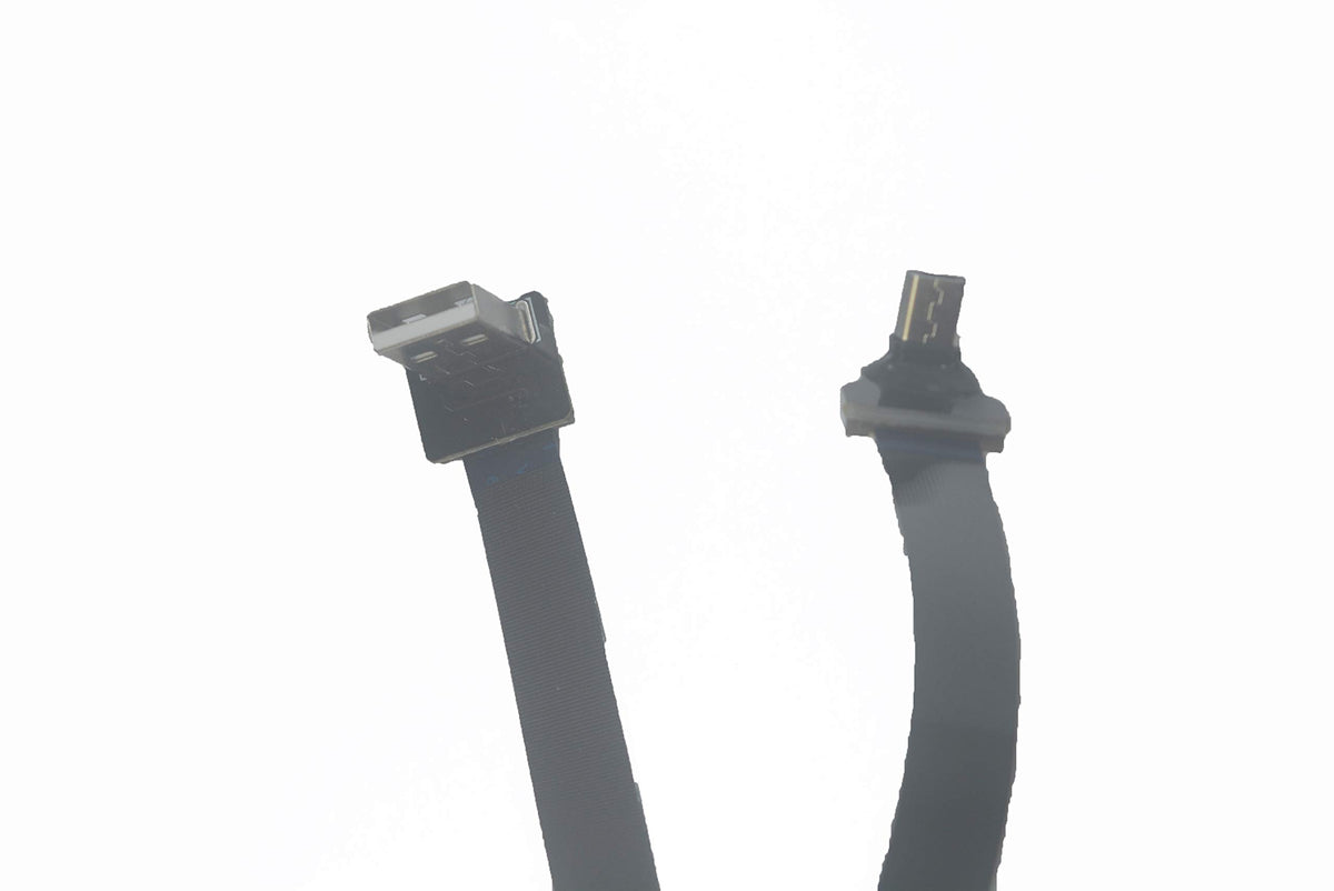 Cable Micro USB Macho a USB A Macho Negro para Sincronización y Carga, 90 Grados, 15 cm