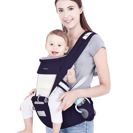 Portabebé Ergonómico EMAGIE Azul Convertible y Ajustable para Bebés 0-36 Meses