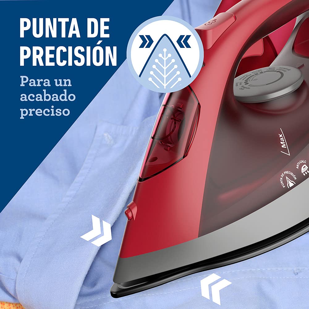 Plancha de Vapor Oster roja con Suela de Cerámica y Máxima Distribución del Vapor