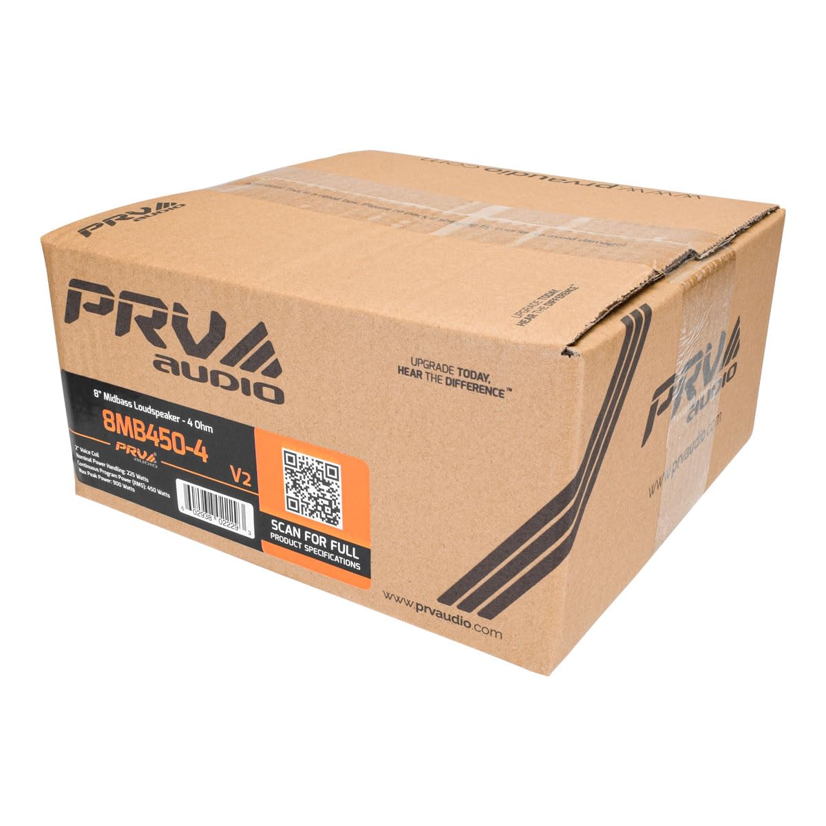PRV AUDIO Altavoz de bajo Medio de 8 Pulgadas 8MB450-4 v2, Potencia de Programa de 450 vatios, Bobina de Voz de 2 Pulgadas, 4 ohmios, 225 vatios RMS Pro Audio Woofer de bajo Medio (Individual)