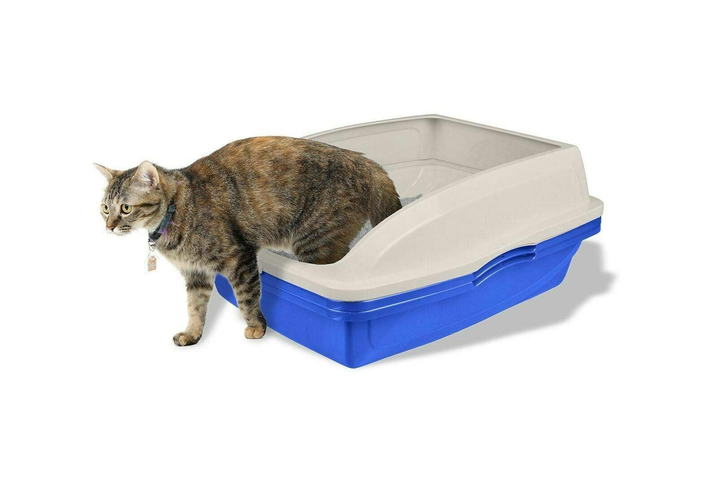Caja de Arena Van Ness Azul Gris con Marco para Gatos