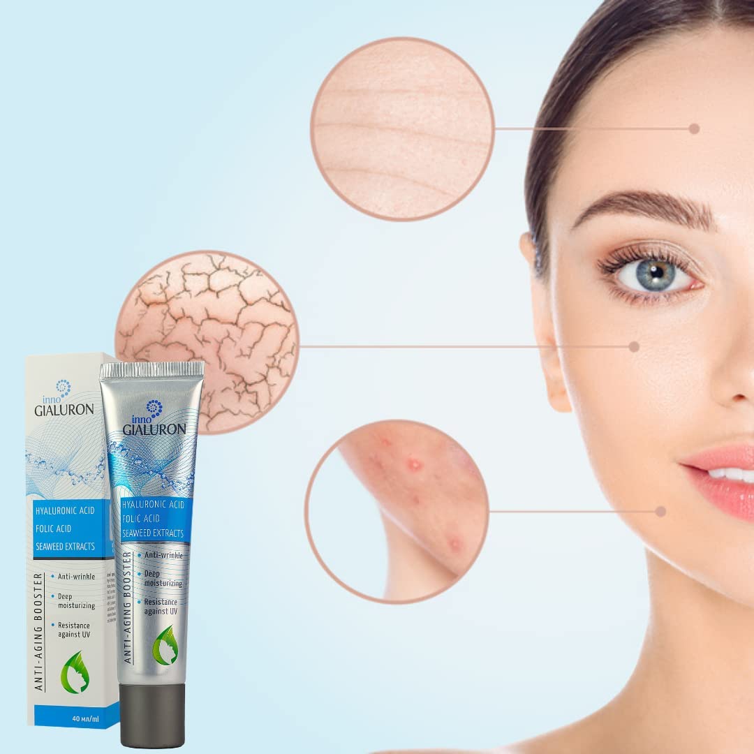 Nincrane FlexMotion Hyaluron Neo Anti-aging Booster With Hyaluronic Acid Anti-wrinkle Cream 50 ml. (1.7 Fl Oz) Rejuvenating Effect Reducing Wrinkles and Protecting the Skin from Environmental Stress Factors