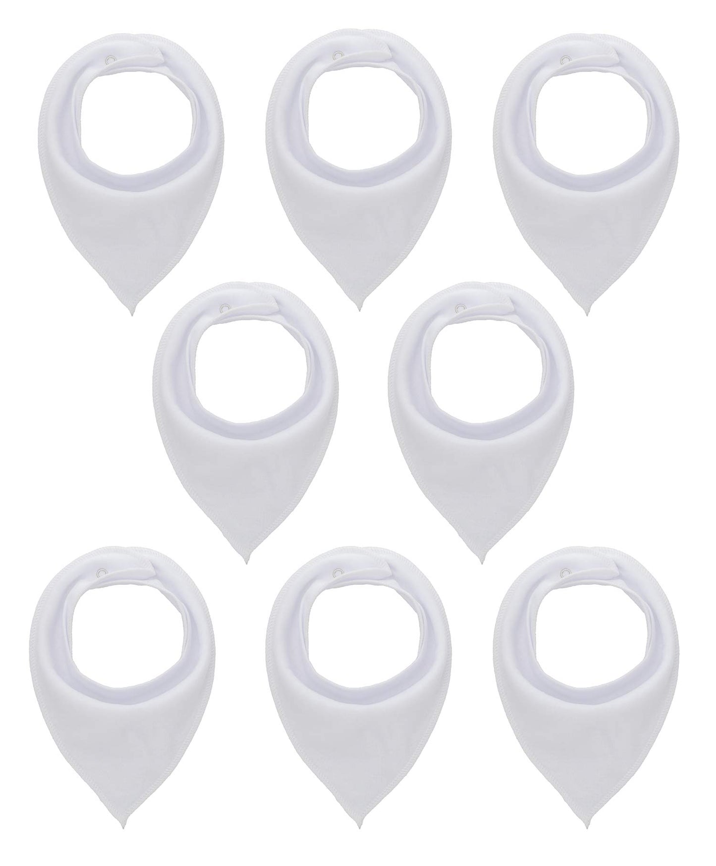Maiwa Baberos de algodón blanco bandana para bebé niña niños para babeo y dentición para 8 unidades
