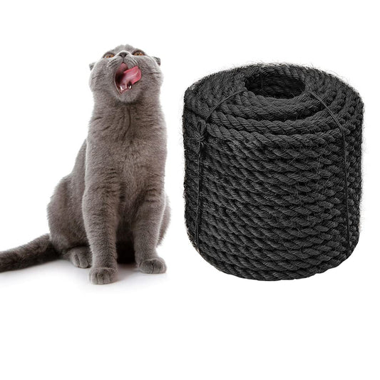 Cuerda de Sisal 6 mm para Rascador de Gatos CAThrone, Negro, 30 m