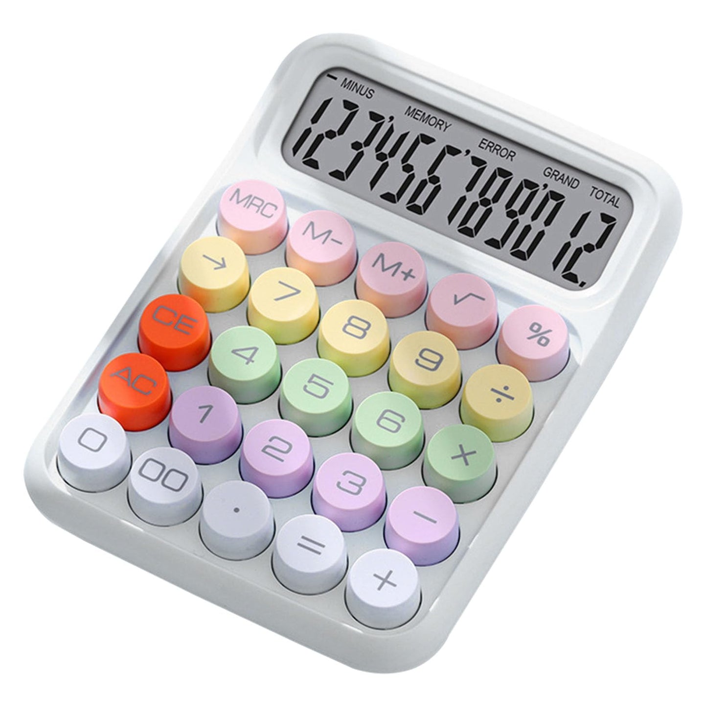 Calculadora Electrónica de Colores, Calculadora a Prueba de Salpicaduras, Conveniente para Uso Escolar y Doméstico (Blancos de Luna)