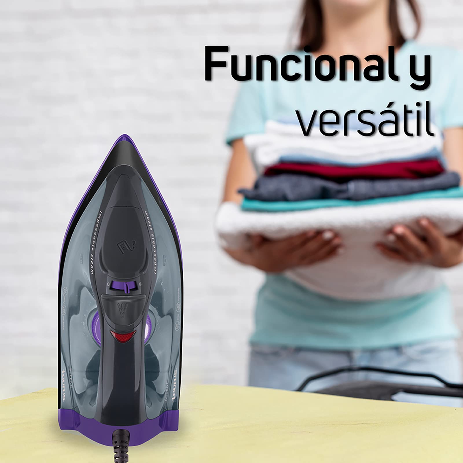 Plancha de Vapor Taurus Selene Antiadherente con Auto-limpieza