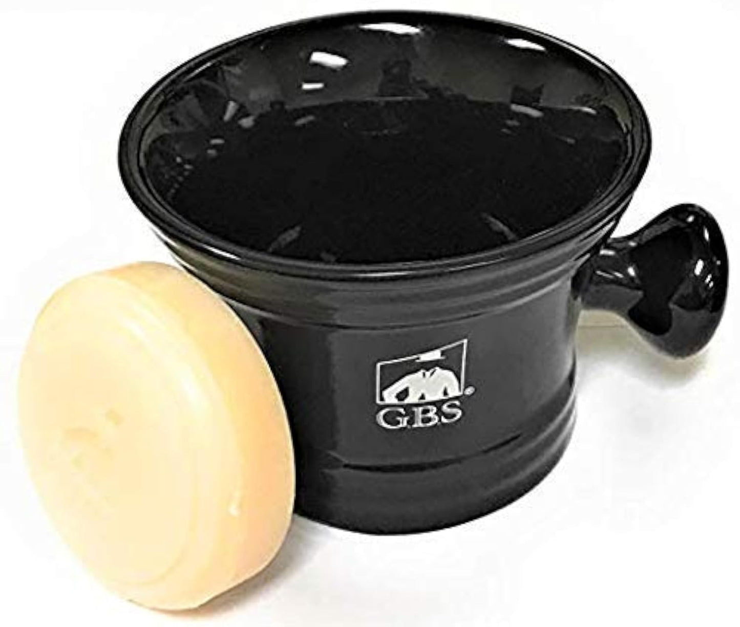 GBS Black Ceramic 3" Shave Bowl -- Fits 3 Oz Soaps or Smaller