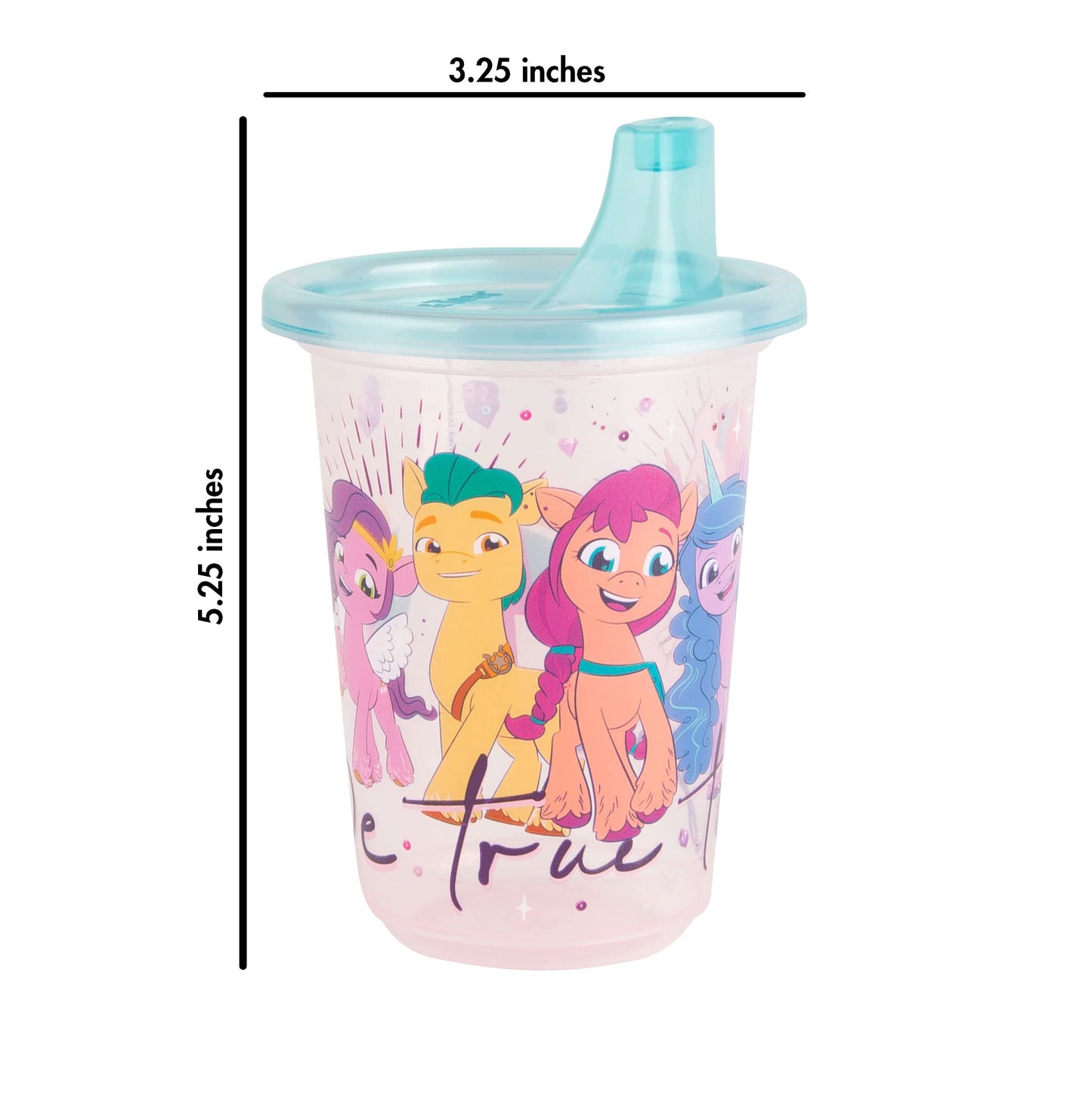 The First Years Take & Toss My Little Pony - Tazas reutilizables para niños pequeños con tapas, paquete de fiesta para niños con 2 tapas de viaje, 10 onzas - 10 unidades