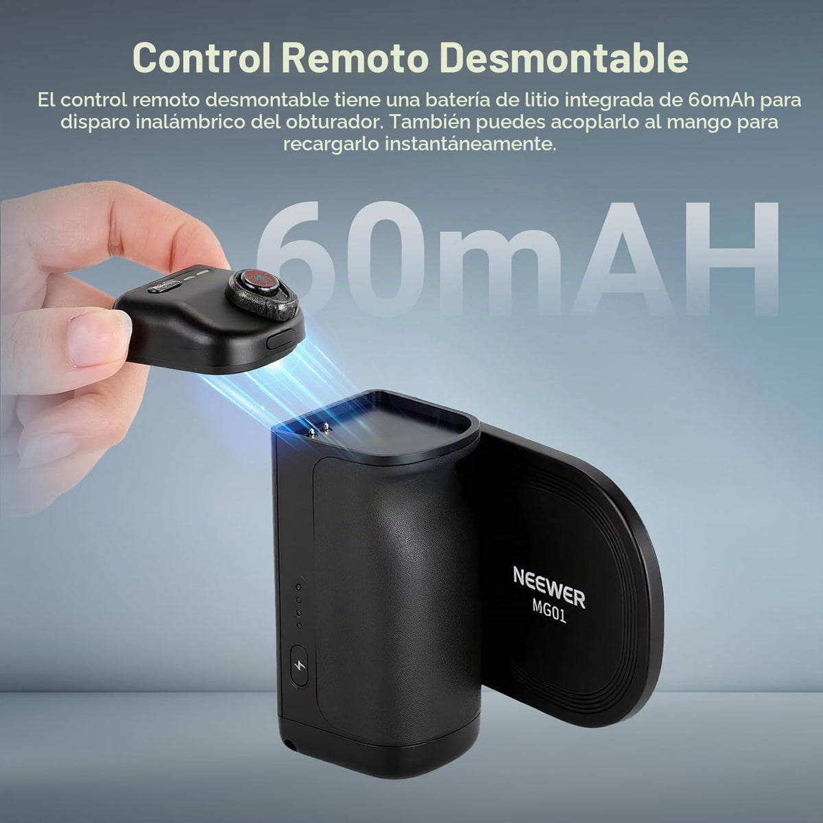 Grip de Cámara Magnético NEEWER Negro con Carga Inalámbrica y Batería 3500mAh para iPhone y Samsung