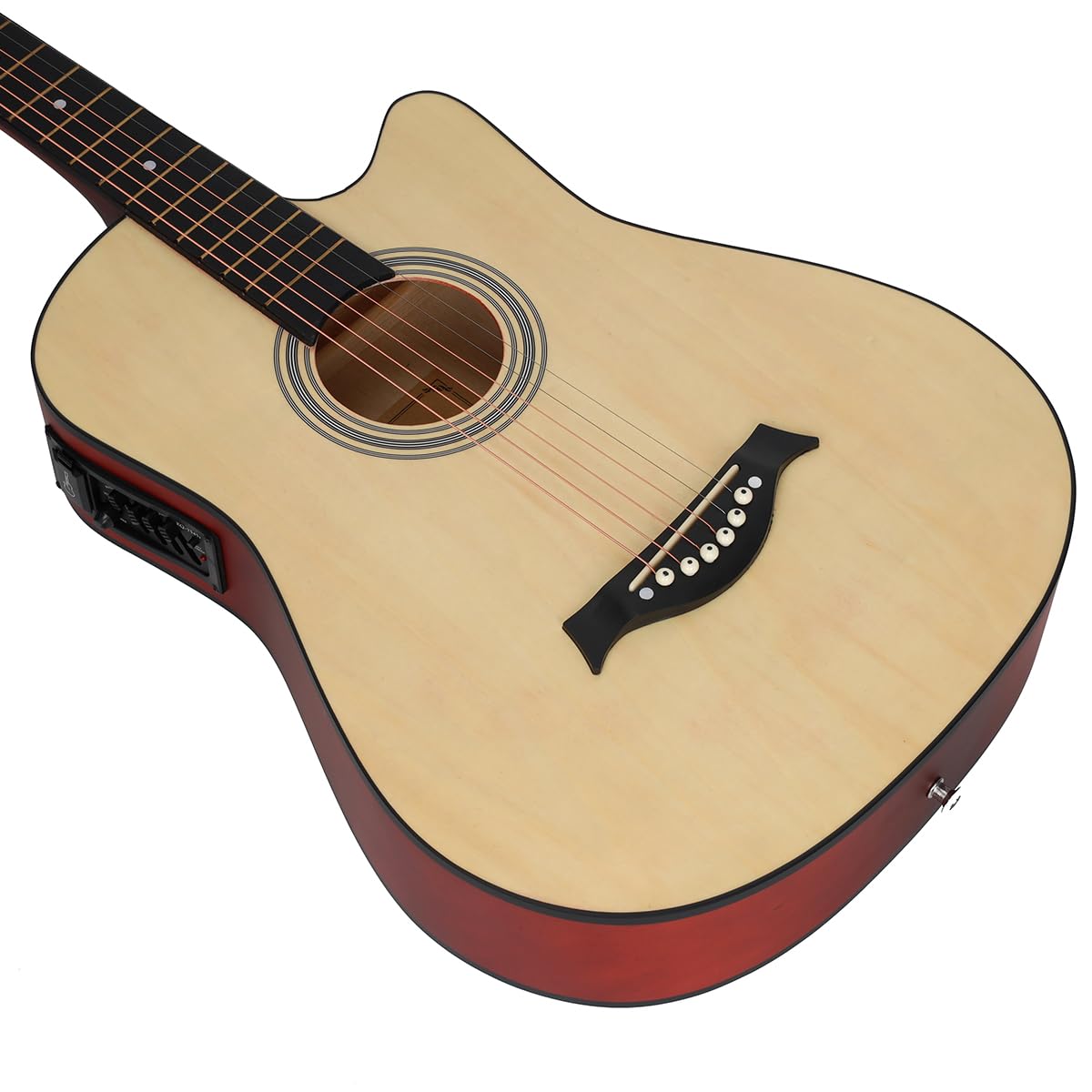 38 inch Electroacústica Guitarra Guitarra acustica con Afinadores,Correas,Cuerdas para Instrumentos,Plumillas,Cable amplificador guitarra,soul,Fundas para Guitarras 3/4 (Natural)