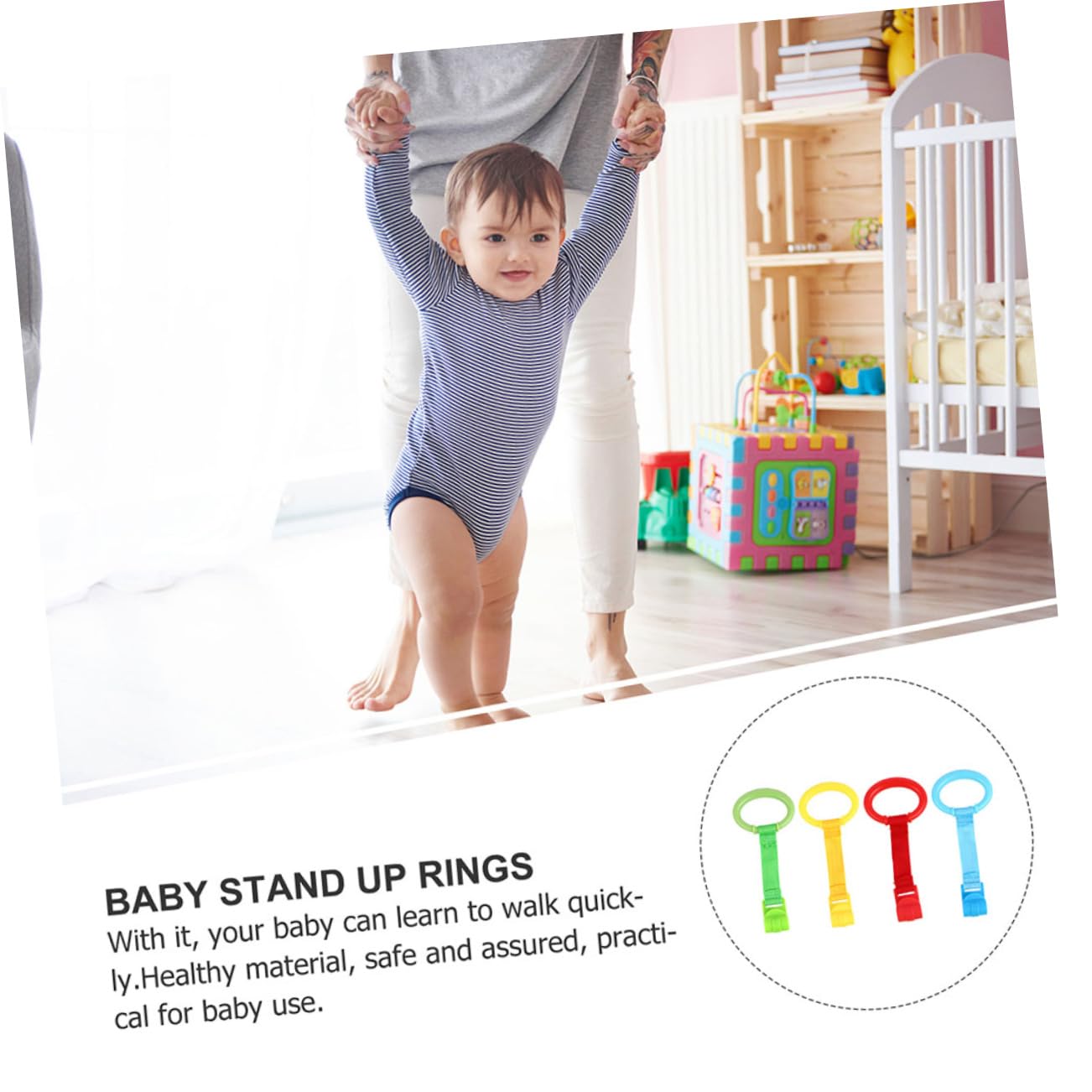 ifundom 8piezas Anillos De Tracción Para Bebés Anillos Colgantes Para Cuna Diseño Ergonómico Para Aprender Estar De De Tirar Infantiles Material Seguro Y Duradero Para Cuna Y Hogar