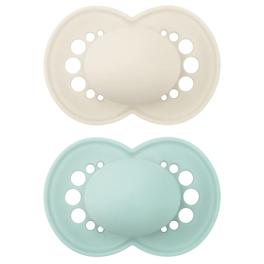MAM - Chupetes originales mate para bebés de 6 a 16 meses, pezón de silicona sin BPA, fácil de limpiar, mejor para bebés lactantes, desarrollado con expertos médicos, 2 unidades de Binkies con estuche