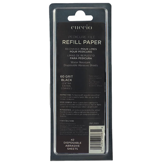 Cuccio 42 x Recambio Negro 60 Grit para Pedicura Lima de Acero Inoxidable