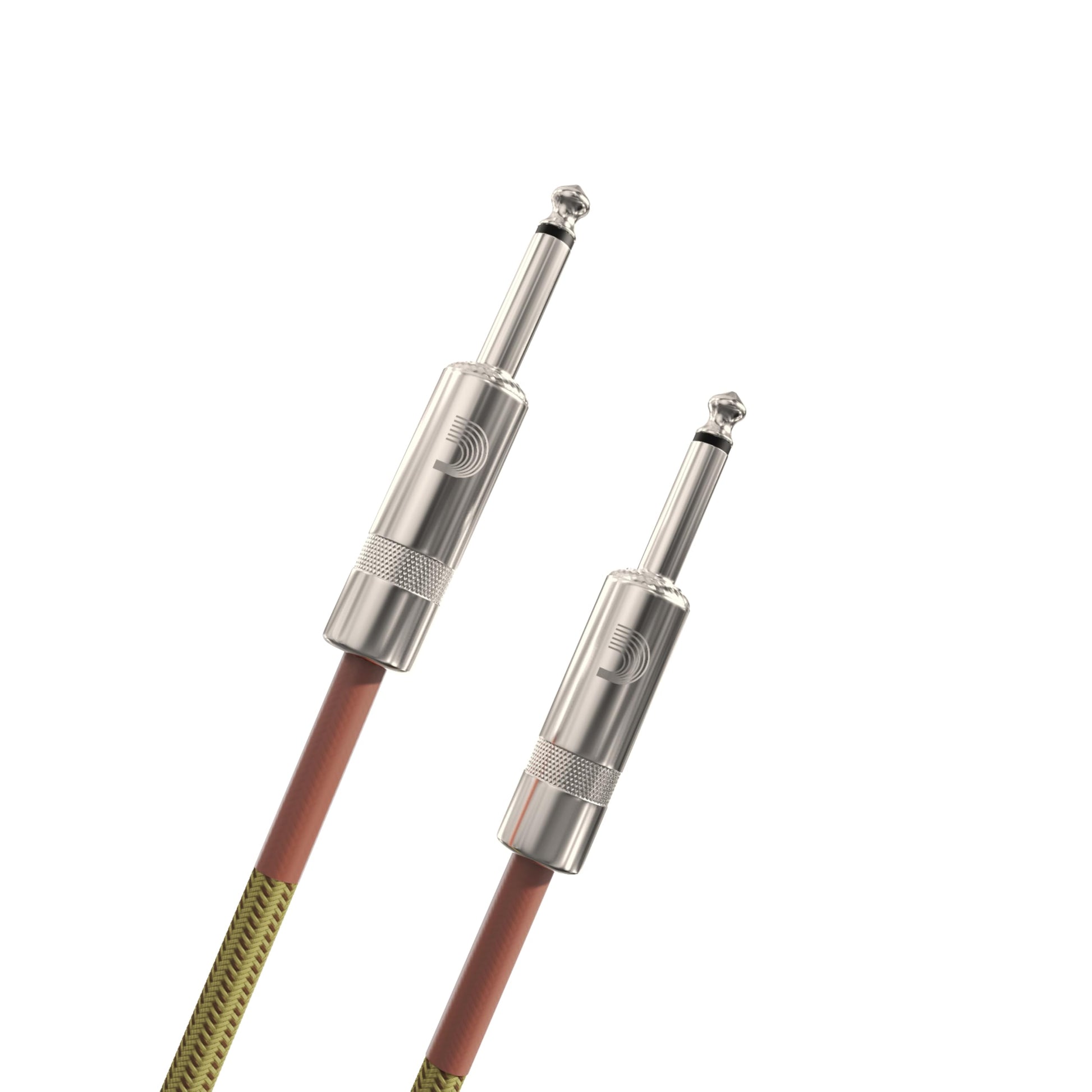 D'Addario Guitar Cable - Guitar Lead - Instrument Cable - Guitar Accessories - Custom Series Braided Cable - 20 Feet/7.62 Meters - Tweed - 1 Pack