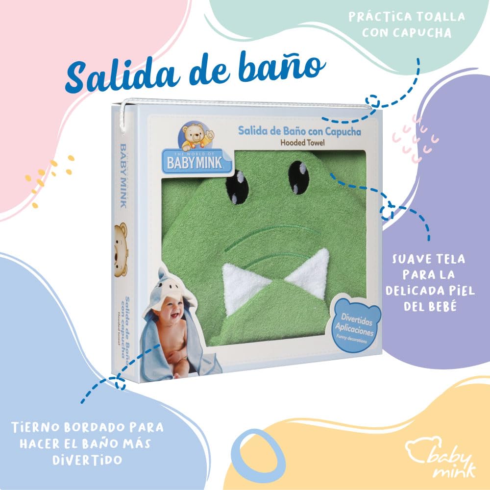 Baby Mink Salida de Baño para Bebé, Suave y Absorbente para Después del Baño (Verde)