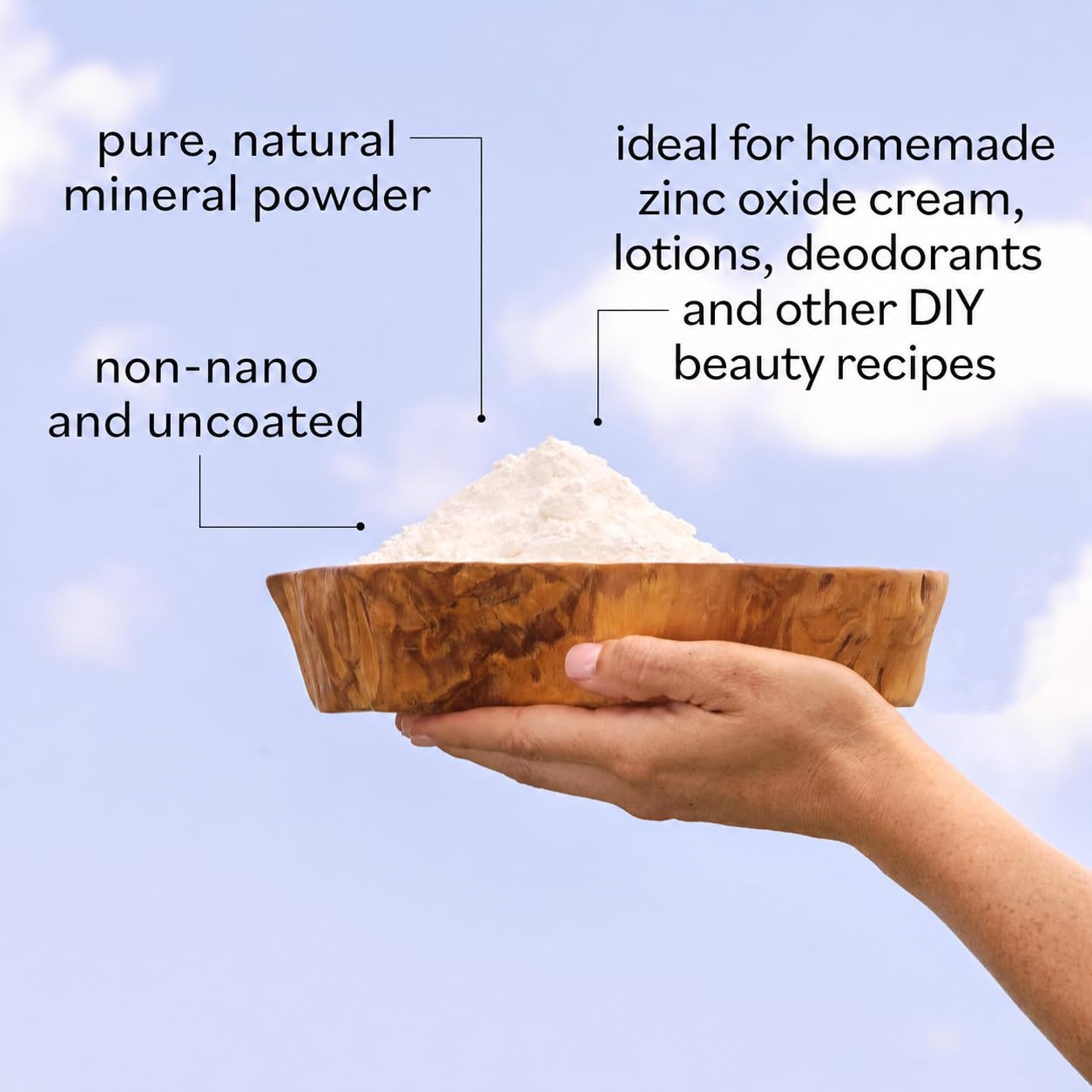 Sky Organics Óxido de Zinc en Polvo 16oz | Sin Revestimiento y Non-Nano | 100% Puro Grado Cosmético