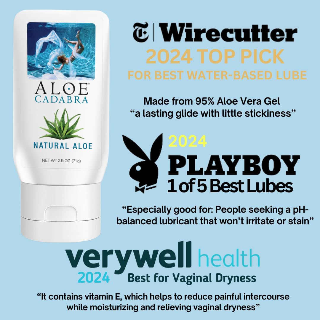 Lubricante Personal Aloe Cadabra Aloe Natural Orgánico e Hidratante Vaginal 95% Aloe Vera Paquete de 3