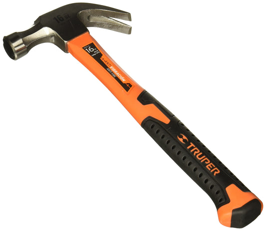 Martillo Truper Pulido uña Curva 16 oz mango Fibra de Vidrio