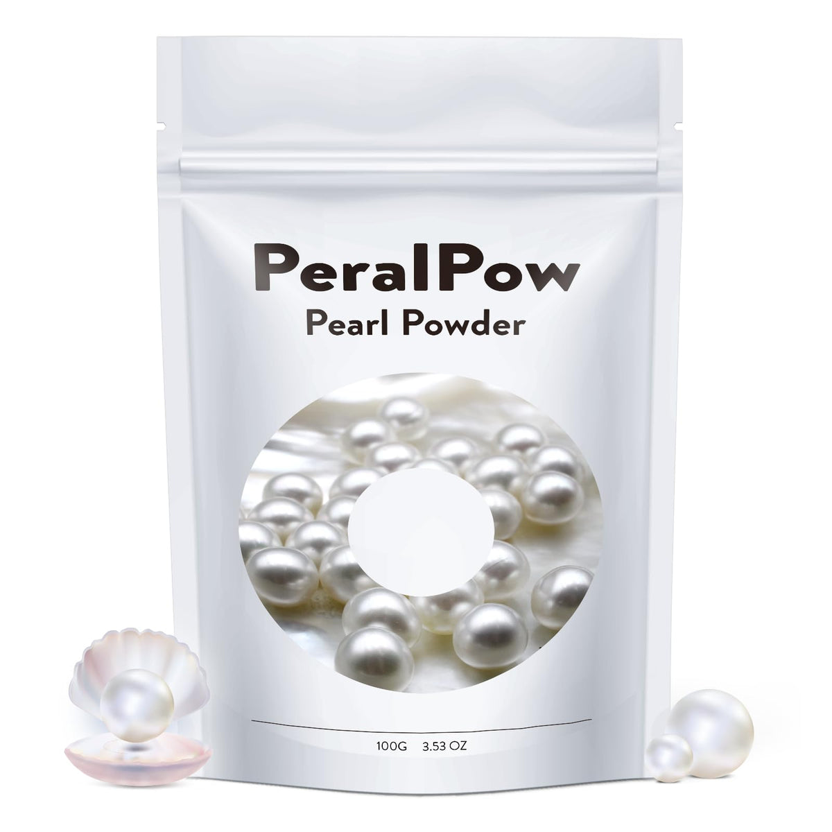 Peralpow Polvo De Perla Orgánico 100 G 100% Natural Cuidado De La Piel Casero Antienvejecimiento Minimiza Los Poros Calma(100 G)