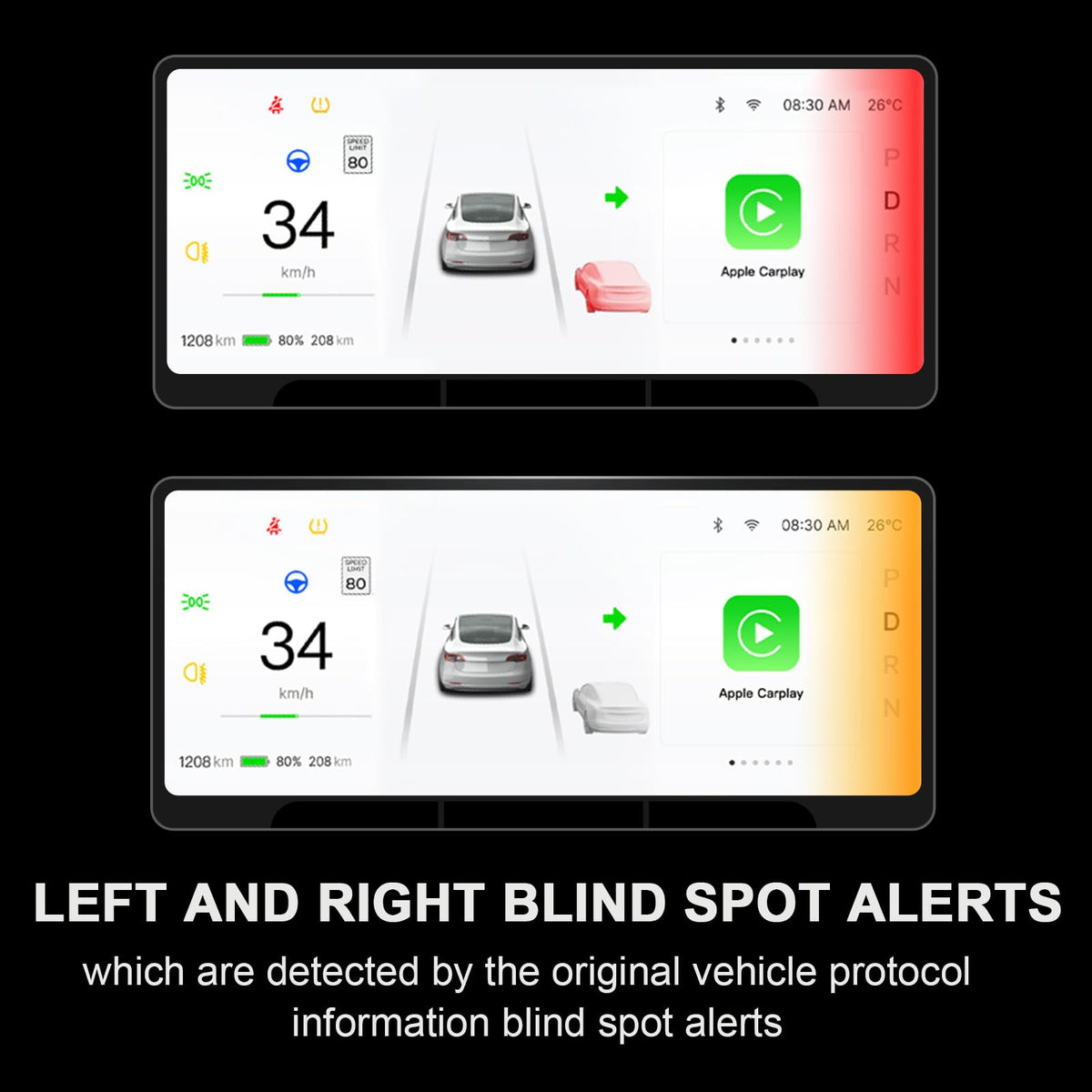 Pantalla Heads Up Display Tlyard para Tesla Model Y Model 3 8.9 Pulgadas HD con CarPlay y Android Auto OTA Actualizaciones