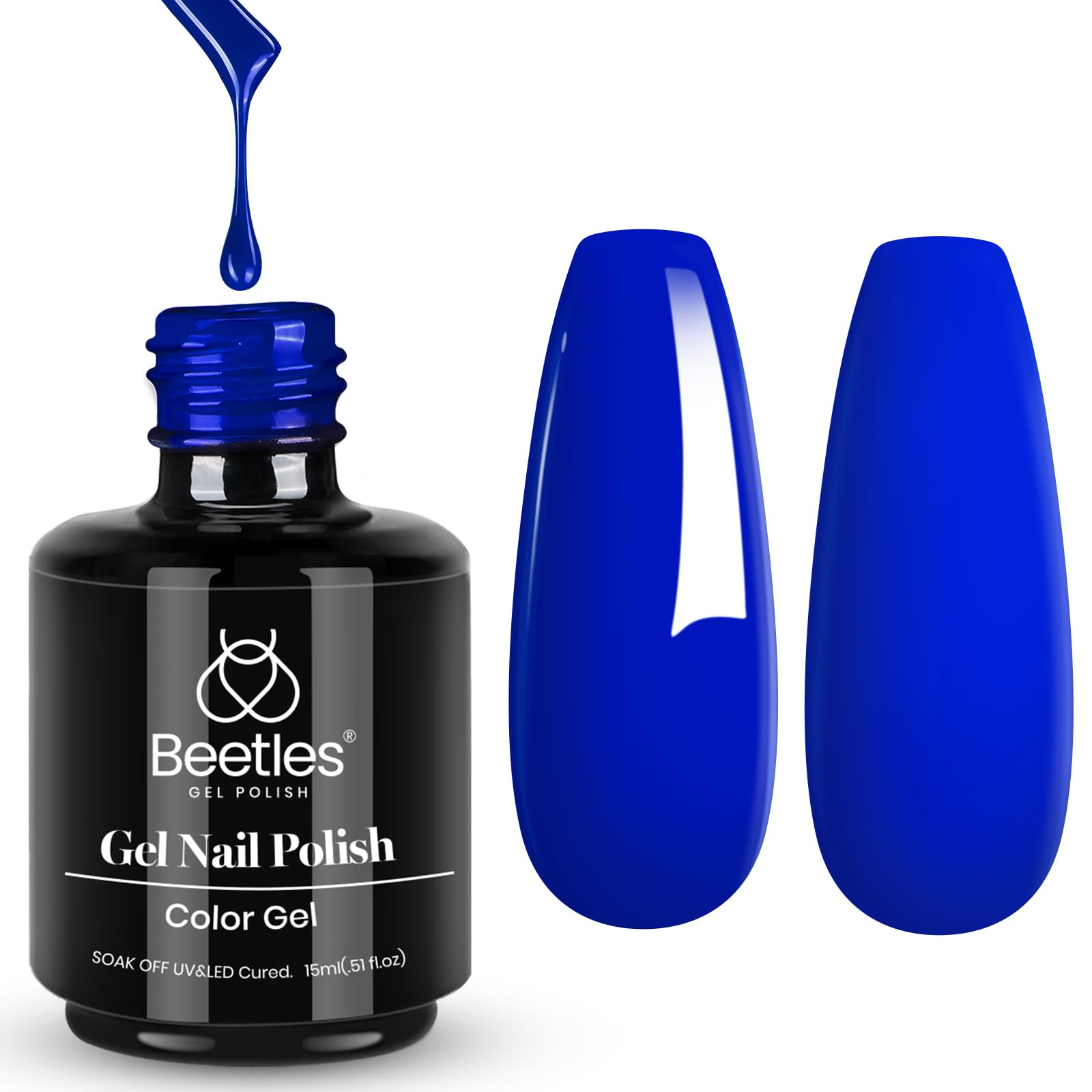 Beetles Esmalte de uñas en gel Paulina Lapislázuli Color azul translúcido Soak Off Uv LED Lámpara de uñas Esmalte en gel, Color azul Soak Off U V LED Esmalte en gel Diseño de arte de uñas Salón de manicura Salón de bricolaje Gel