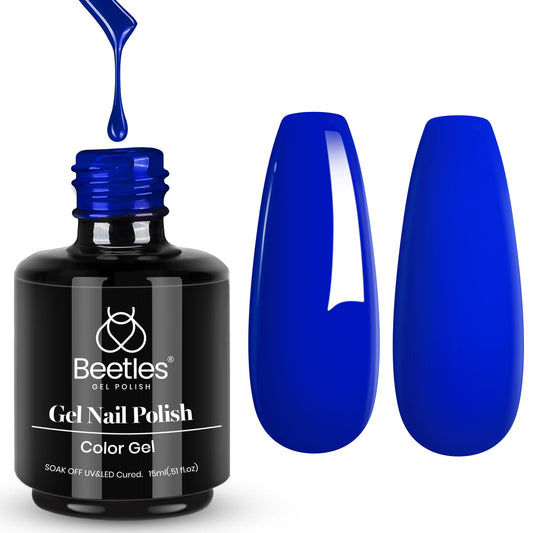 Beetles Esmalte de uñas en gel Paulina Lapislázuli Color azul translúcido Soak Off Uv LED Lámpara de uñas Esmalte en gel, Color azul Soak Off U V LED Esmalte en gel Diseño de arte de uñas Salón de manicura Salón de bricolaje Gel