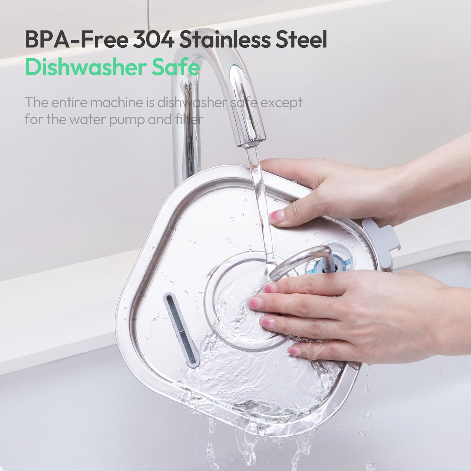 Fuente de Agua para Gatos Upetcasl Acero Inoxidable Flujo Ajustable Dispensador Automático 3.2 Litros