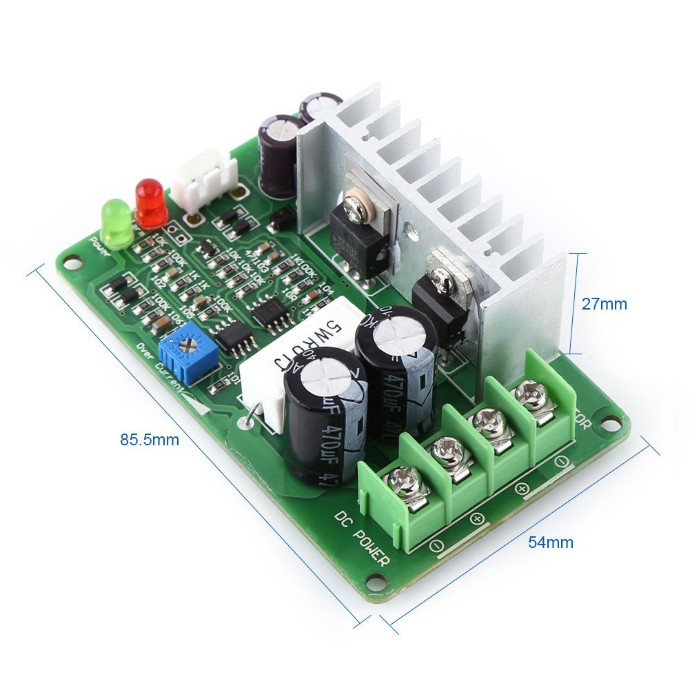 Regulador de la Velocidad del Motor PWM DC 12V 24V 36V Potenciómetro 15A