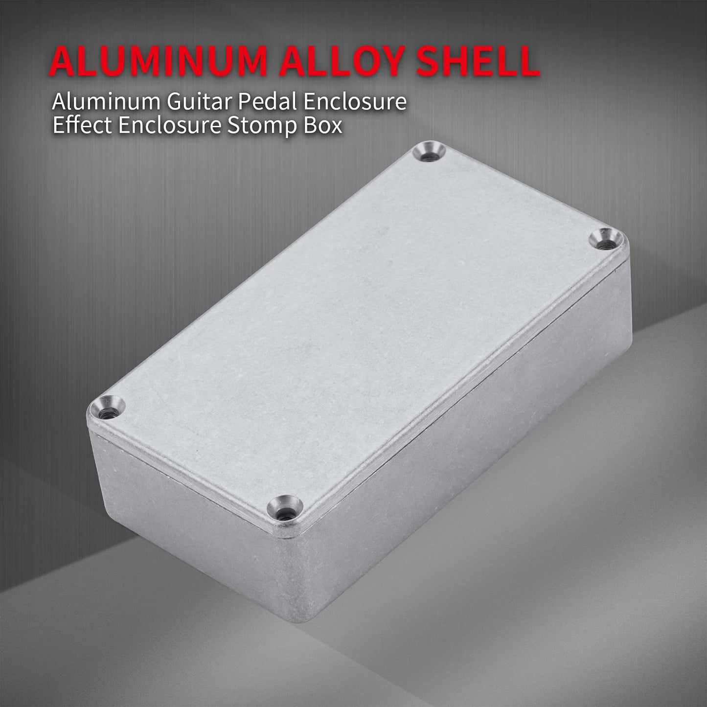 DaierTek - Caja de aluminio para pedal de efecto guitarra 125B / 1590N1, caja de metal sin acabar, 122 x 66 x 39,5 mm con patas de goma