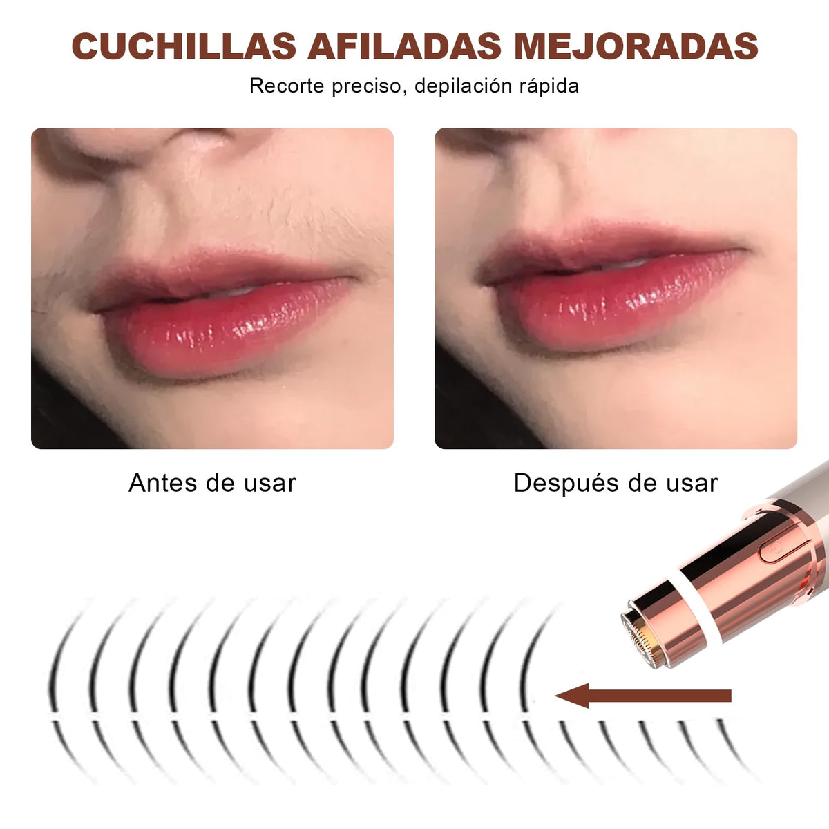 Depiladora Facial Mujer,con Luz LED,Recargable