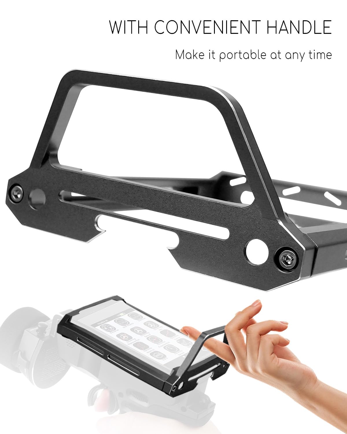 Marco Protector de Transmisor Flysky Negro de Aleación de Aluminio para Coche RC
