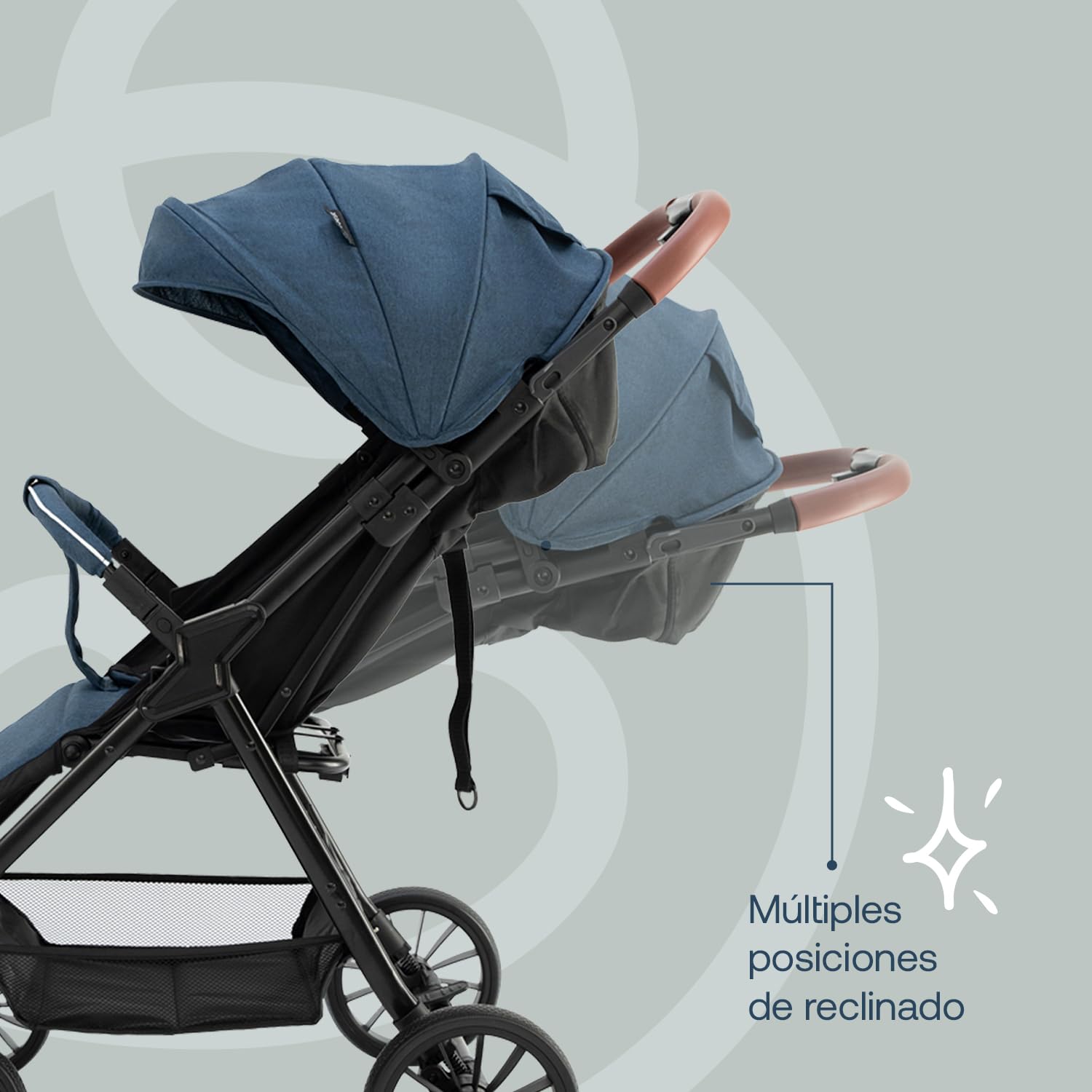 Bebesit Carriola para Bebe Sprint | Carriola de Bastón Ligera con Cinturón de 5 Puntos | Recién Nacidos a 4 Años | Carriola de Viaje con Toldo, 3 Paneles, Reposa Pie Ajustable y Canasta Portaobjetos