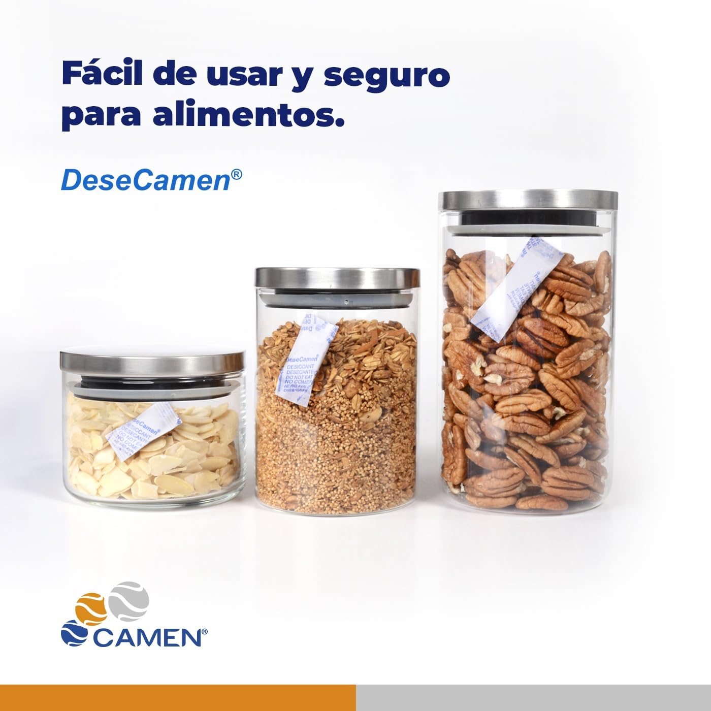 [1,000 Sobres] Silica Gel 1g - Alimentos y Medicamentos - Elimina Humedad, Moho y la Oxidación - FDA Approved - DeseCamen