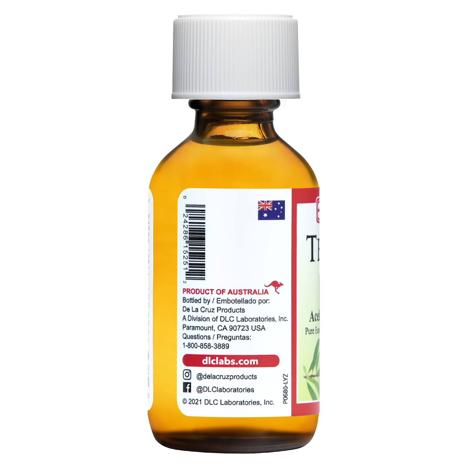 De La Cruz Australian Tea Tree Essential Oil, 100% Pure, Steam-Distilled, Bottled in USA 1 FL. OZ.