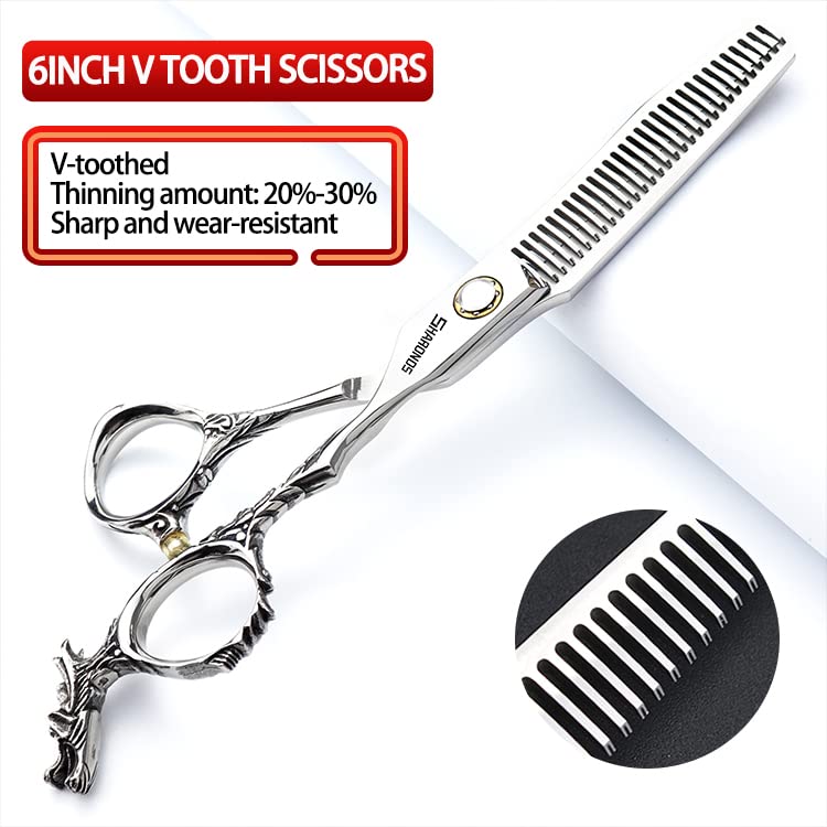 6 pulgadas profesional corte del pelo delgado tijeras barbero tijeras peluquería salón conjunto