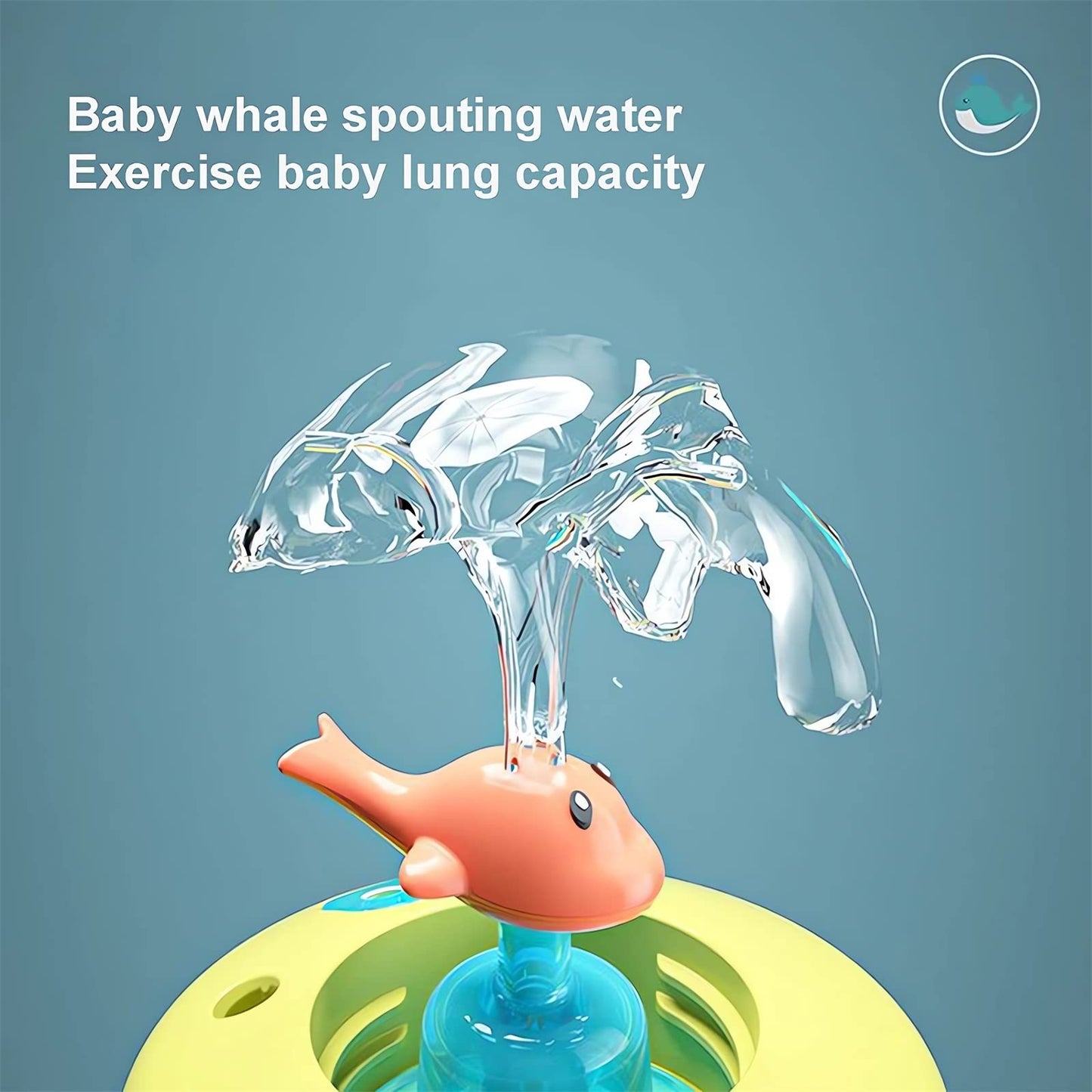 Tictoyo - Taza de agua con chorro de ballena - 2023 con forma de rociador de ballena, sin BPA, a prueba de fugas, para beber, botella de agua sin derrames, tazas de popote, tazas de paja con peso (350