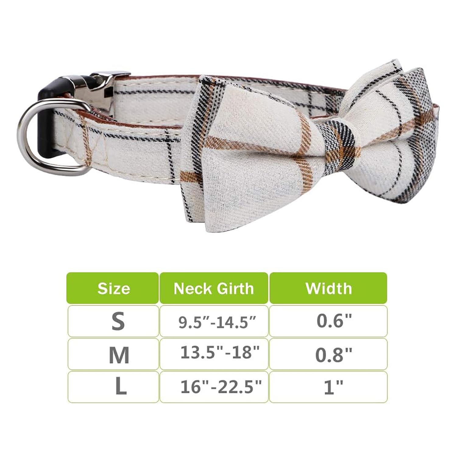 Faleela Collar suave y cómodo para perro, desmontable y ajustable, para mascotas pequeñas, medianas y grandes (S, beige)
